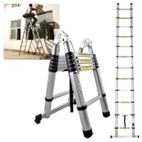 Hengmei - Escalera telescópica de aluminio plegable multiusos