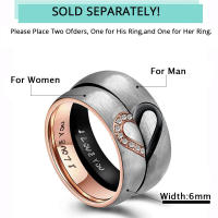 Anillos De Acero Inoxidable Corazón Rosa/Oro Para Parejas Anillo De Amor Y Compromiso Para Hombres Y Mujeres Joyería Tendencia - details 2