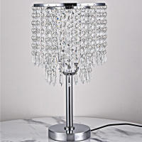 Lámpara de Mesa de Cristal Luz de Escritorio LED Blanca Acero Inoxidable y Cristal - details 0
