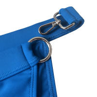 Jessborn pantalones cortos de natación de media cadera para hombre, bañador sexy de un solo lado con botón de metal, color sólido, Playa - details 19