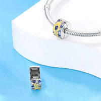 Encantos de Plumas de Plata Esterlina S925 para Mujeres Regalo de Joyería Fina para Cumpleaños Ajustables a Pulseras Originales de 3mm DIY con Zirconia - details 27