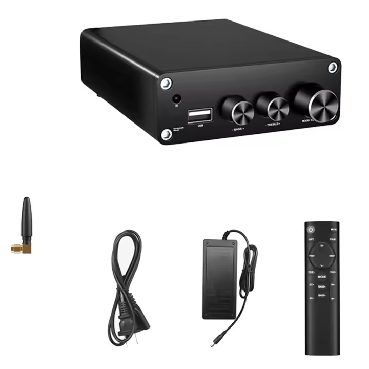 AMPLIFICADOR DE POTENCIA Digital TPA3116, dispositivo HiFi estéreo con Bluetooth 5,3, decodificador USB, 50W + 50W, enchufe estadounidense, B - 1