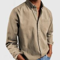 Camisa informal de otoño para hombre, camisa con cuello vuelto, a la moda, para exteriores - details 2