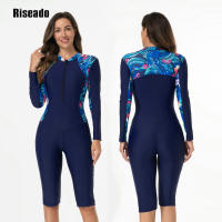 Traje de baño de una pieza de manga larga para surfear, conjunto de baño con cobertura completa para entrenamiento, talla grande - details 1