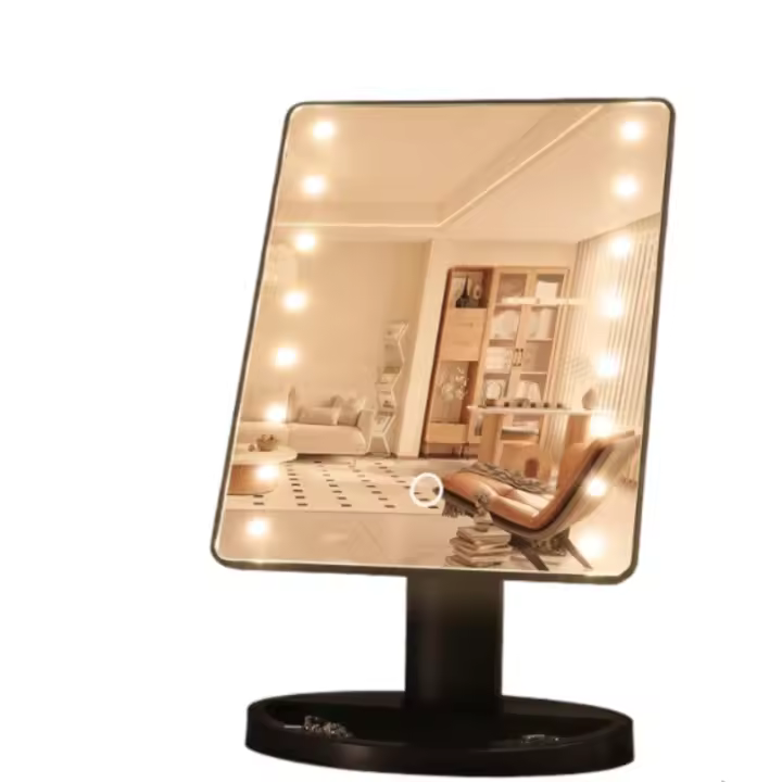 Espejo maquillaje con luz LED Brillante ,Espejos para Tocador Iluminado Ajustable,Incluye Espejo Redondo Pequeño con Aumento de - 1