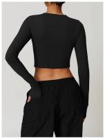 Ropa de Yoga de manga larga de afilado de secado rápido, ajustada, deportiva, ajustada, manga larga, ropa exterior, correr, Fitness, gimnasio, Tops femeninos - details 20