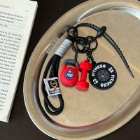 Llavero de fitness tejido a mano, mini mancuerna antipérdida, llavero para amantes del gimnasio, colgante de cuerda de nailon con placa de peso. - details 10