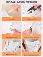 No atar cordones elástico de ocio al aire libre zapatillas de deporte rápido plano de seguridad cordón niños y adultos Unisex cordones para perezosos - details 1