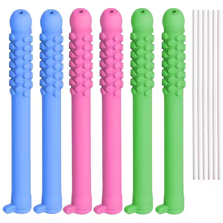 Zivyes Palitos masticables para respirar con aceite esencial, palitos para dejar de fumar, aromaterapia natural para concentrarse y relajarse, portátiles con 9 palitos perfumados recargables - 1