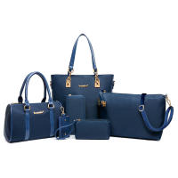 Bolsos Bandolera Mochila Totes Shoppers y bolso de hombro para mujeres Damas Juego de 6 piezas de cuero PU con diseño de nylon y poliéster - details 1