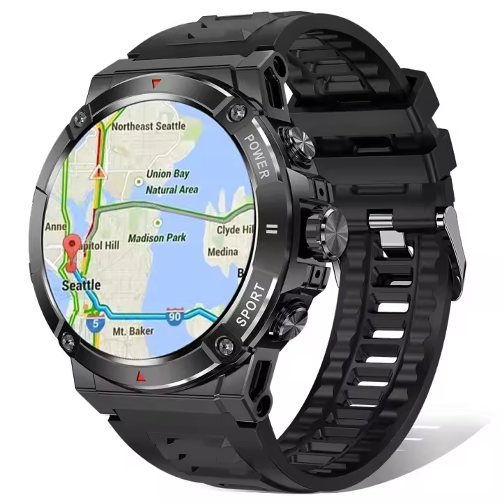 Reloj inteligente para hombres, dispositivo con GPS, presión del aire, altitud, brújula, música, memoria de 4GB, impermeable - 1