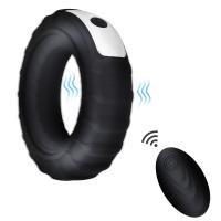 Anillo Vibrador de Silicona para Pene Masajeador de Retardo de Eyaculación Juguetes Sexuales para Hombres con Control Remoto - details 0