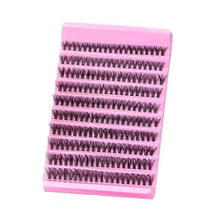 DIY Eyelash Extension Kit 200 Clusters Lashes Kit with Lash Bond and Seal Tweezer for Self Application at Home - 1