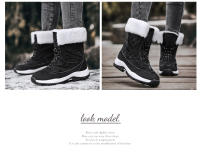 Botas de nieve para mujer, botines cálidos de felpa para exteriores, impermeables, antideslizantes, Zapatillas altas de Trekking, de algodón, Invierno - details 14