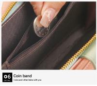 Cartera larga de cuero Pu para mujer, tarjetero de gran capacidad, monedero con cremallera, organizador de múltiples tarjetas, b - details 13