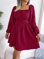 Elegante Vestido de Manga Larga con Volantes para Mujer Estilo Retro Suelto A Línea - details 9