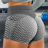 Pantalones cortos elásticos de yoga de color sólido para mujer, cintura alta, control abdominal, realce de cadera, verano - details 4