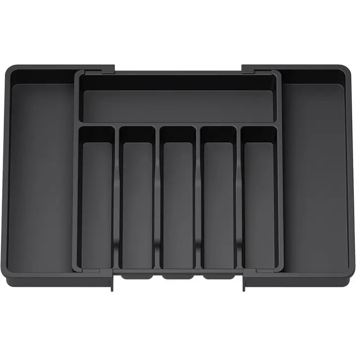 Organizador de cubiertos de plástico, bandeja de armario, caja de almacenamiento, cajón de cocina - 1