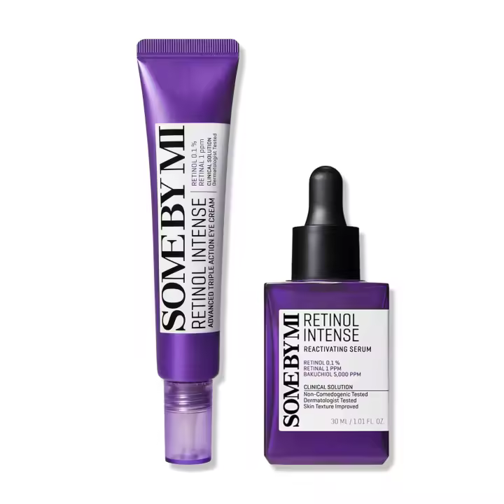SOME BY MI Crema para ojos con suero de retinol suave al 0,1% de triple acción avanzada + reactivación intensa + 1,01 oz + 1,01 oz para signos de envejecimiento facial y - 1