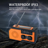 Portátil con energía solar y USB 5000mAh de emergencia L linterna banco de energía AM/FM/NOAA Radio meteorológica para - details 2
