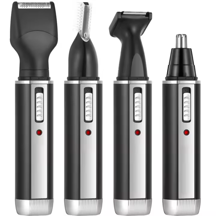 Afeitadora Eléctrica Recargable Original KEMEI 4 en 1 para Hombres Trimmer de Barba para Nariz Oreja Cejas con Batería Rotativa Fuente de Alimentación AC/DC Hecha en China - 1