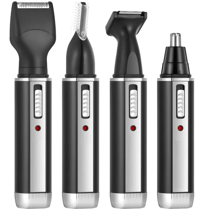 Afeitadora Eléctrica Recargable Original KEMEI 4 en 1 para Hombres Trimmer de Barba para Nariz Oreja Cejas con Batería Rotativa Fuente de Alimentación AC/DC Hecha en China - 1