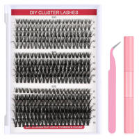 Kit de extensión de pestañas, Kit de extensión de pestañas individuales, rizo en grupo D con pegamento y herramientas para principiantes - details 4