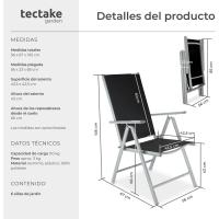 Sillas de Jardín Exteriores de Aluminio Con Ruedas, Respaldar Ajustable, Resistentes a la Intemperie, Transpirables, Fácil Limpieza - details 41