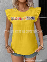 Blusa de manga corta de ganchillo para mujer 2025 Ence Bohemia Transparente Moda Primavera-Verano - details 5