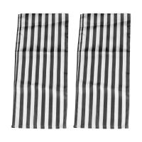 Camino de mesa a rayas de poliéster, decoración de mesa, mantel para interiores y exteriores, eventos, cena familiar (blanco y negro, 2 paquetes) - details 3
