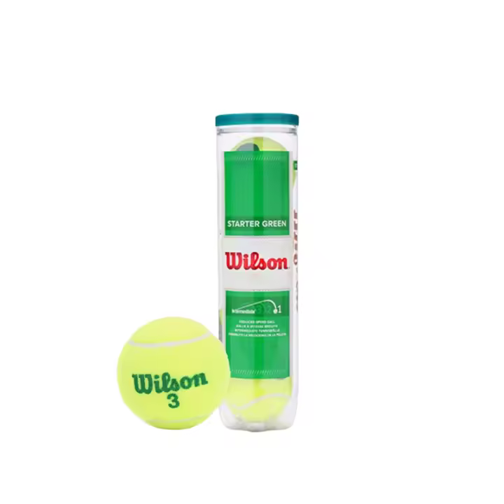 Pelotas de Tenis Wilson Oficiales para Entrenamiento Profesional - Bajo Rebote (Niños/Jóvenes) - Pack de 4 Unidades en Lata Sellada - 1