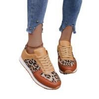 Zapatos deportivos para mujer, novedad de 2023, suela gruesa grande, estampado de leopardo, zapato deportivo informal de corte bajo - details 0