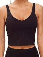 Sujetador Deportivo De Color Sólido, Ropa Deportiva Con Cuello En V Y Almohadillas Para El Pecho, 3 Uds. - details 2