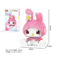 Anime Hello Kitty modelo de bloques de construcción juguetes ensamblados figura Sanrio Kuromi My Melody rompecabezas para niños regalo decoraciones de escritorio - details 3