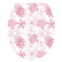 Pegatina de Tapa de Inodoro Impermeable Diseño de Mundo Marino/Flor Cubierta de Asiento de Baño Decorativa - details 1