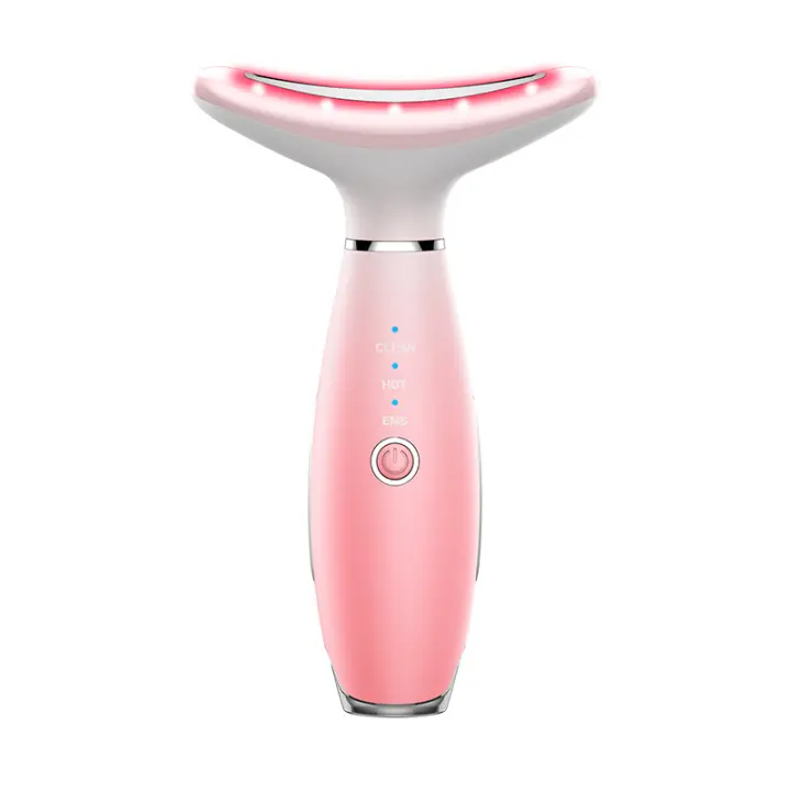 Masajeador facial, Antiarrugas Masajeador Cara Cuello, 45 ℃ y 3 modos de masaje con dispositivo facial, EMS Masajeador Facial eléctrico con 45 ℃ y 3 modos la piel del cuello - 1