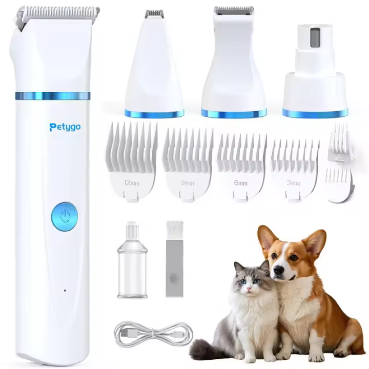 Kit de Aseo para Perros Petygo 4-en-1 Rodillo de Uñas y Cortapatas Silencioso, Recargable, Sin Cable, Eléctrico, Para Perros, Gatos, Mascotas de Patas Regalo Más Amado - 1