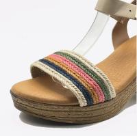 ZCtron Sandalias de tacón con hebilla y puntera abierta de esparto Sandalias de mujer Regalo para mujer - details 3