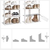 Zapatero, Estante Zapatero, Estantería para Zapatos, Mueble Zapatero de 8 Niveles, con 2 Ganchos, 50 x 28 x 113 cm, para Entrada, Dormitorio, Ahorra Espacio, Blanco - details 2