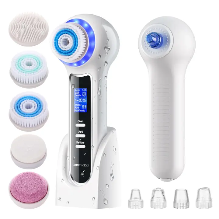 Exfoliante Facial con pantalla LCD, cepillo de limpieza Facial recargable, IPX7, resistente al agua, 3 en 1, removedor de espinillas al vacío para exfoliación, masaje y limpieza profunda de poros - 1