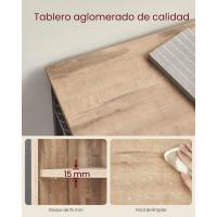 Aparador, Armario de Cocina, con Puerta Corredera, 30 x 70 x 80 cm, Estante Ajustable, Estilo Rústico, - details 1