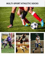 Calcetines de Fútbol a Rayas Blancas y Negras Altura del Tobillo Ideal para Hombres, Niños, Mujeres - details 1