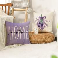 Juego de 4 fundas de lino de lavanda morada, para Granja, Color sólido para Sala de estar y sofá - details 7
