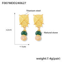 316 pendientes dorados pendientes de Maple inoxidable pendientes de Perlas de Piedras preciosas Naturales pendientes de Perlas borlas personalidad Bohemio Anillo Joyas Elegantes Selección de joyas de fiesta - details 0