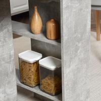 Mesa Plegable de Comedor Mesa de Cocina Plegable con Ruedas Alas Abatibles y Estantes para 4-6 Personas 75x140x74 cm Cemento Gris - details 6