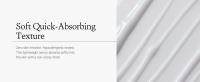 soft quick absorbing texture, zero skin irritation, hypoallergenic tested, lightweight, non-sticky