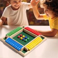 Juego de cartas Montessori de cuatro caras para niños, caja de tablero educativo intelectual, juguetes de dados, rompecabezas - details 0