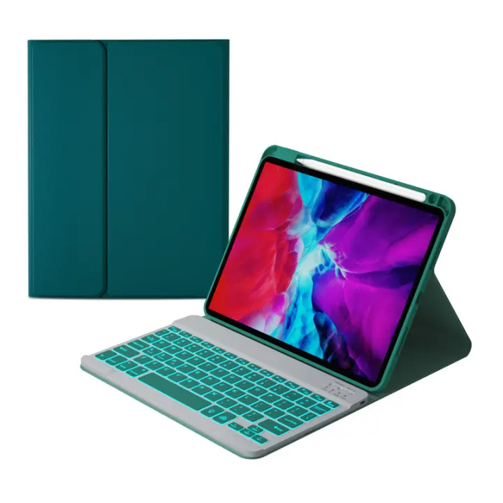 Funda con teclado para iPad de 9a, 8ª y 7ª generación, 10,2 pulgadas, 2021, 2020, 2019, cubierta con retroiluminación para teclado inalámbrico con portalápices - 1