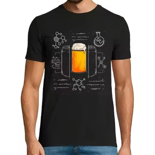 Lata De Cerveza Dibujo Esquema Leonardo Da Vinci Cervezas Alcohol Camisetas CERVEZA,Pack Regalo Camiseta Personalizada - 1