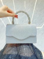Nuevo bolso de mujer para banquete, bolso de cena brillante, fiesta, bolso cuadrado pequeño con incrustaciones de diamantes, bolso bandolera. - details 3
